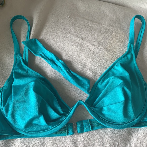 Vintage Sunsets Teal Underwire Bikini Bra Top - Picture 13 of 14